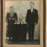Assumpta Zanatta e Giosuè Dametto, com o filho Olívio Silvestre.