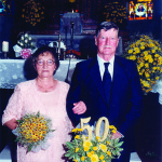 Amélia Teló e Antonio Dametto. 50 anos de casamento – Bodas de Ouro, no dia 09/02/1997.