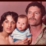Marlene do Amarante e Claudio Luiz Dametto com o filho Tiago Valentim, nascido no dia 08/08/1981.