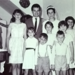Casamento de José Bruno Chies e Aura Maria Bogo, em 26/12/1964, com sobrinhos.