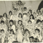 Maria Regina Dametto: grupo de anjinhos na festa de Nossa Senhora, igreja Cristo Redentor, 1959.