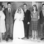 Roque Luiz Dametto e Amália Salton Dametto, com madrinhas e padrinhos de casamento, no dia 13/05/1967.