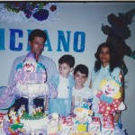 Clovis e Clemar Dametto com os filhos Marcos (*12/05/1986) e Luciano (*28/04/1992) - aniversário em 1996.