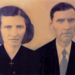 Carmelinda Parisotto e Victor Dametto. Retrato pintado a partir de fotos de c. 1945.