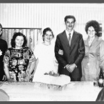Casamento de Irani Dametto e Amélia [Leda] Tasca. À esquerda: Pedro Tranquilo Tasca e Maria Santini. À direita: Emma Maria Carlotto e Eugenio Dametto (pais de Irani).