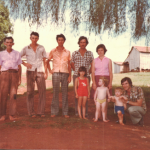 Josefina Gastaldo e Gentil Armando Dametto com filhas e filhos.
