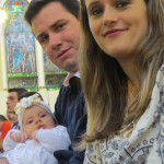 Jovani Dametto e Cláudia Rockenbach com Cecília, nascida no dia 12/01/2016.