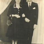 Maria Santina e Adelino Dametto, padrinhos de casamento de Nelcindo e Teresinha Bertotto.