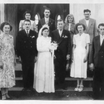 Maria Emília Teló e João Dametto. Madrinhas e padrinos de casamento no dia 17/05/1952.