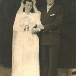 Ida Domingas Zanatta e Olívio Silvestre Dametto, casamento em 20/04/1938.